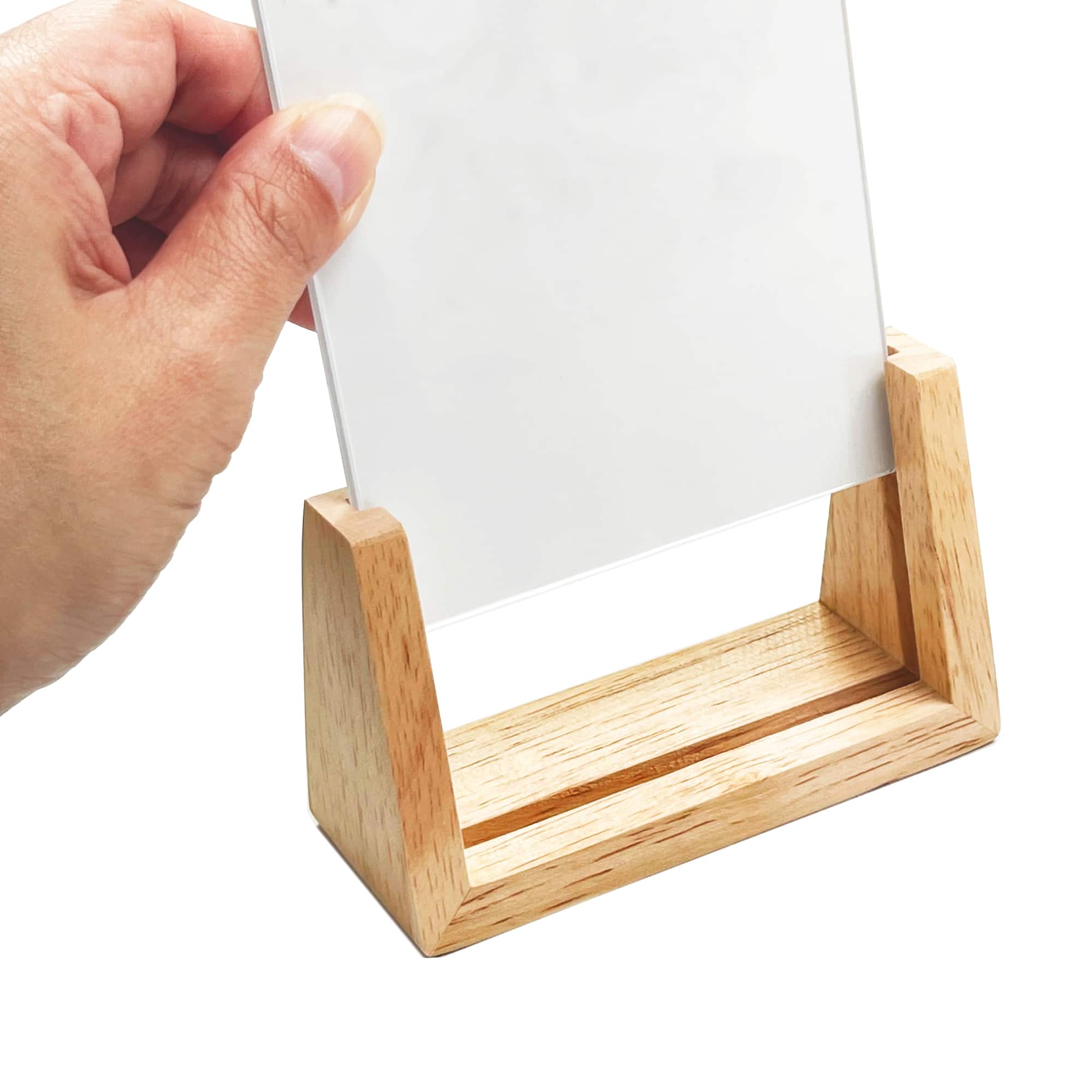 Expressions™ Clear Plastic Frame with Wood Base by Studio Décor